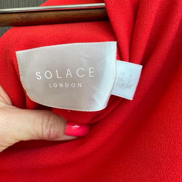 Solace London Nadia Red One-Shoulder Maxi Dress. Made in UK, size 2. Worn once - Picture 12 of 16